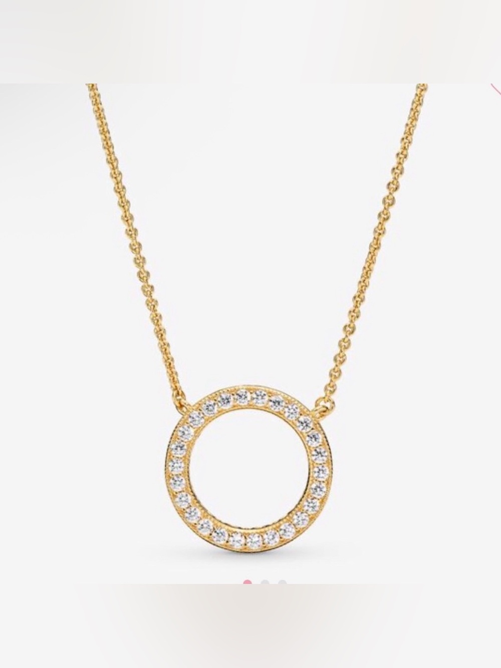 Pandora 14k Gold Plated Circle of Sparkle Necklace